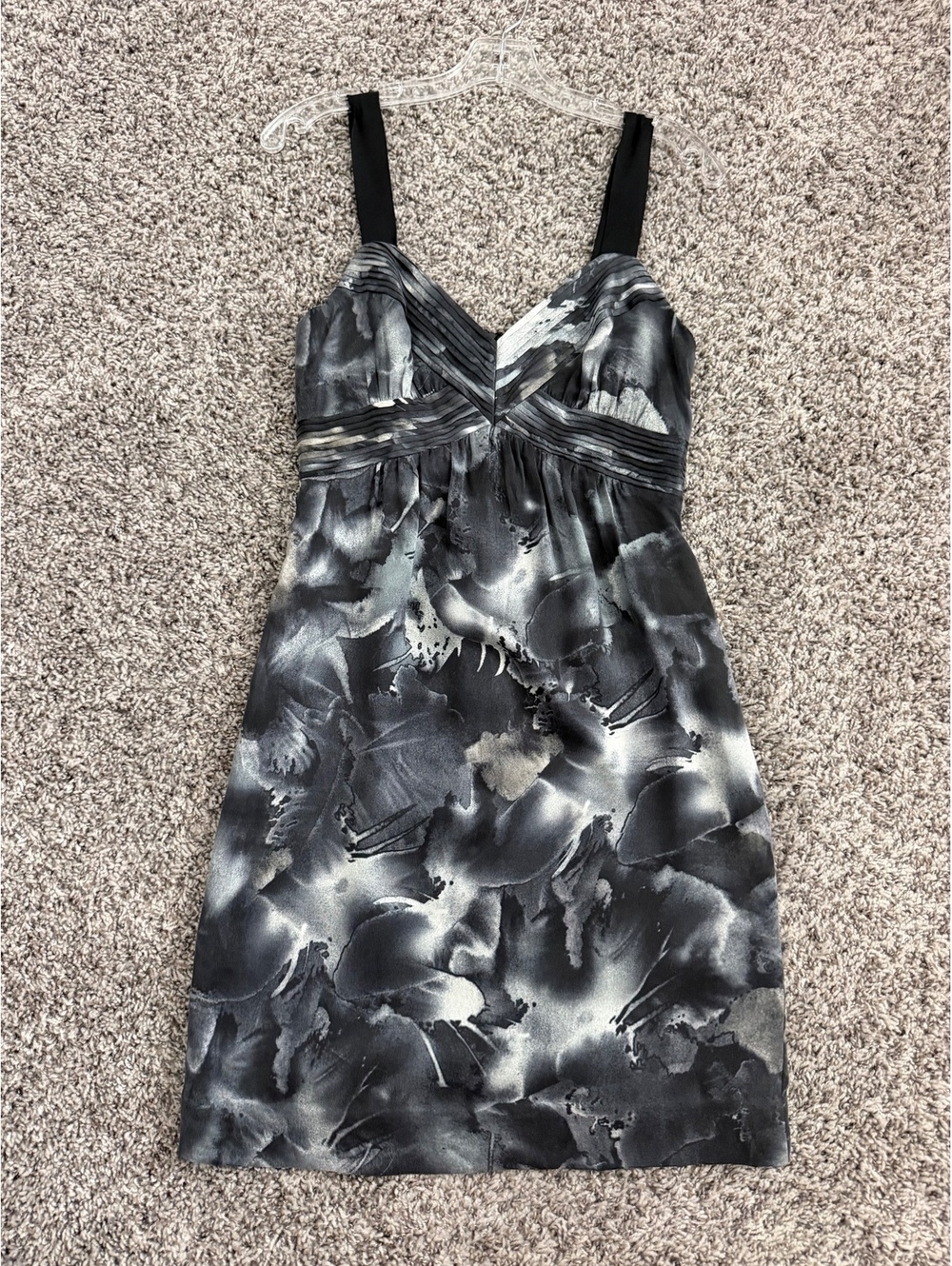 Banana Republic NWT Gray Tone Abstract Floral Silk Sheath Dress Women's Size 2